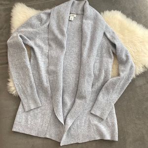 Llbean grey sweater cardigan
